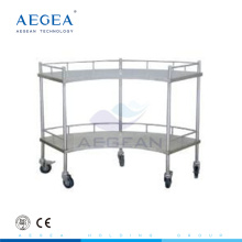 AG-SS007 hôpital table en forme d&#39;éventail chariot médical en acier inoxydable